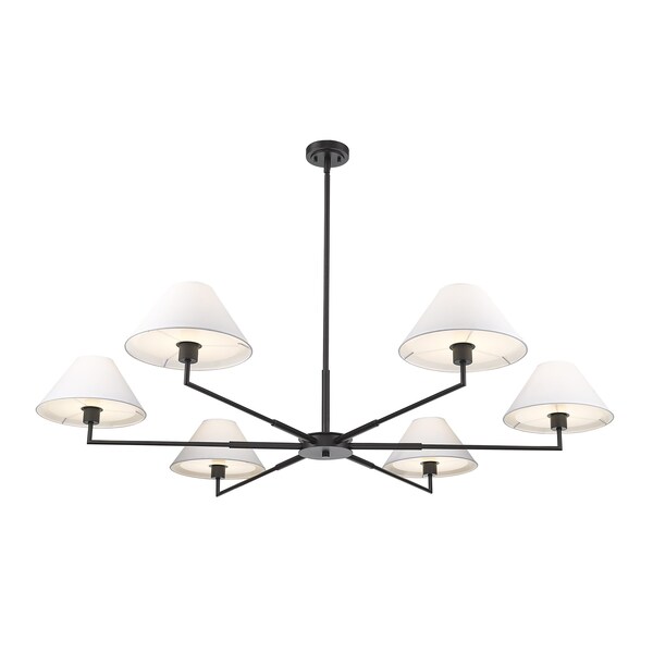 Z-Lite Leila Chandelier, 6-Light, 63 In.W x 10.75 In.H, Matte